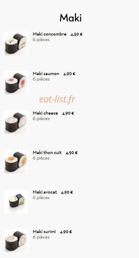 Sushi Impérial — carte page 7