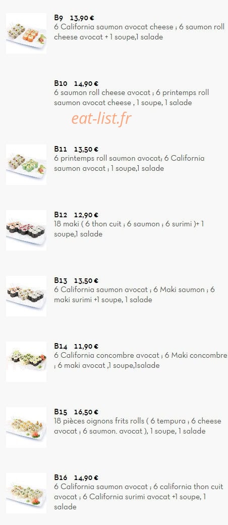 Sushi Impérial — carte page 29