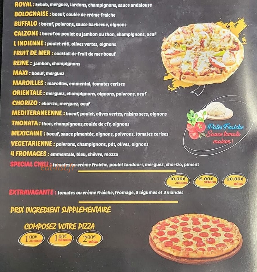 Pizza House — carte page 1