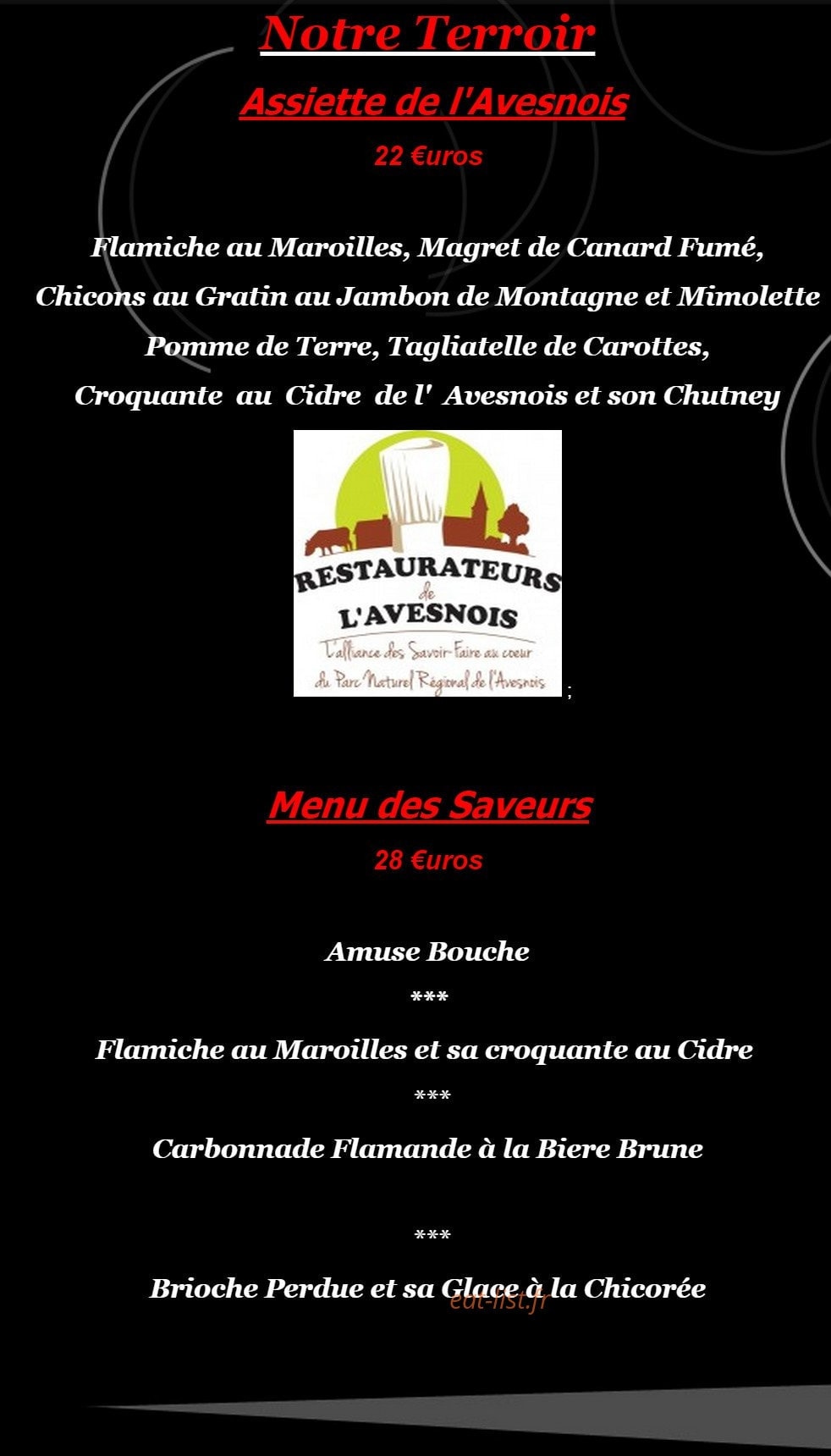 Le Pavé de Sars — carte page 5