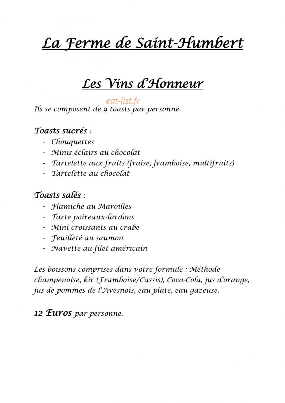 La Ferme de Saint- Humbert — carte page 1