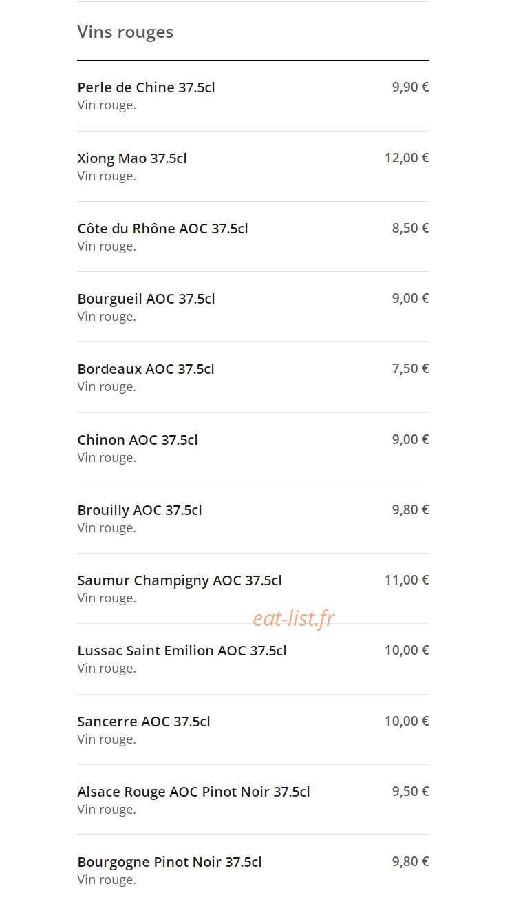 Aux Delices de Denain — carte page 15