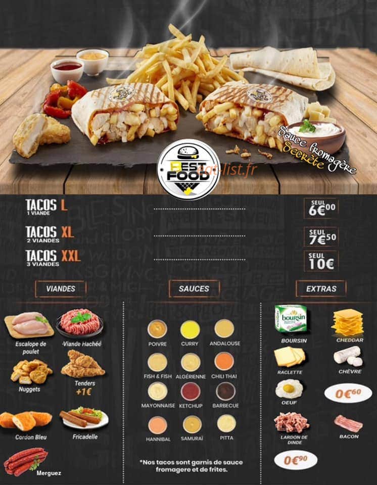 Best Food — carte page 1