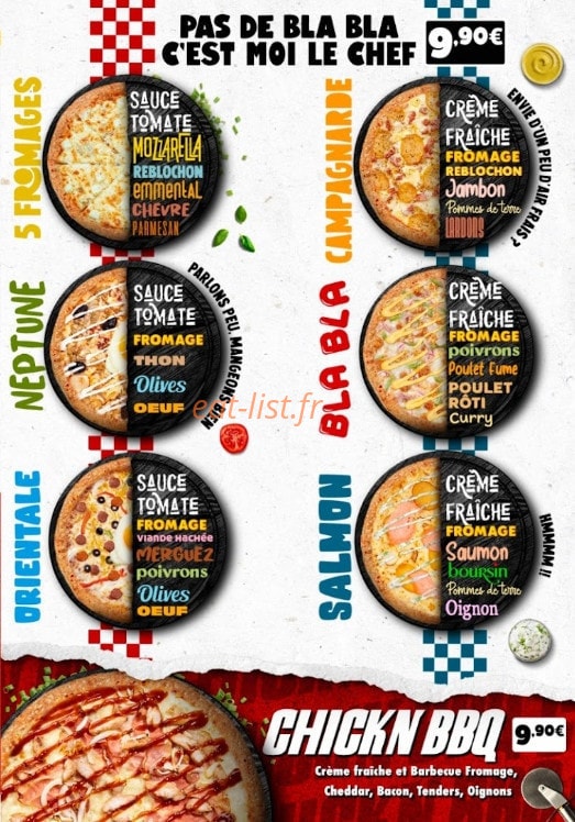 BlaBla Pizza — carte page 3