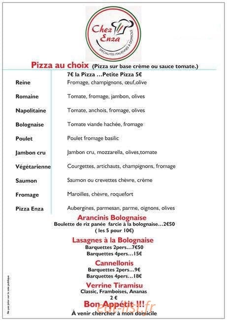 Chez Enza — carte page 1