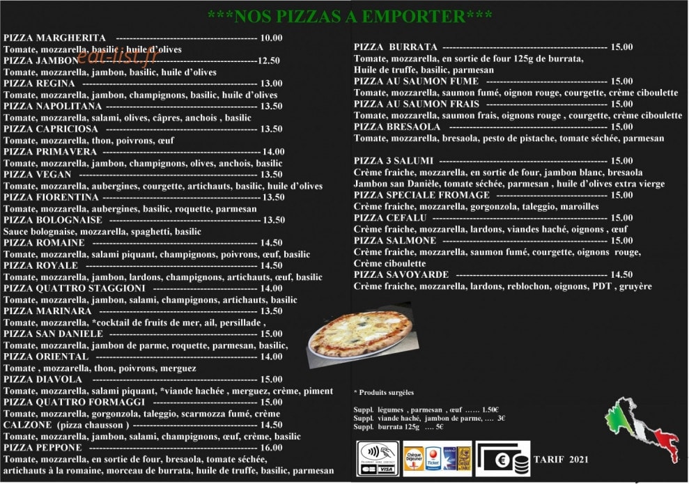 Chez Peppone — carte page 1
