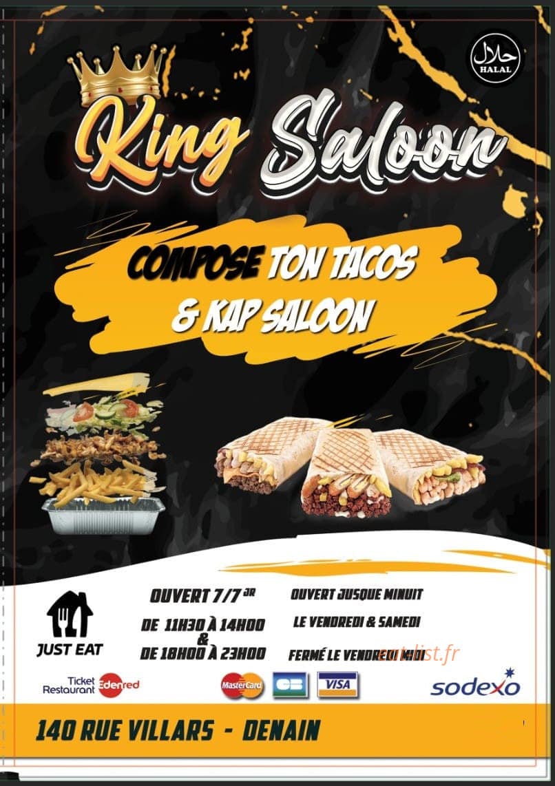 King Saloon — carte page 1