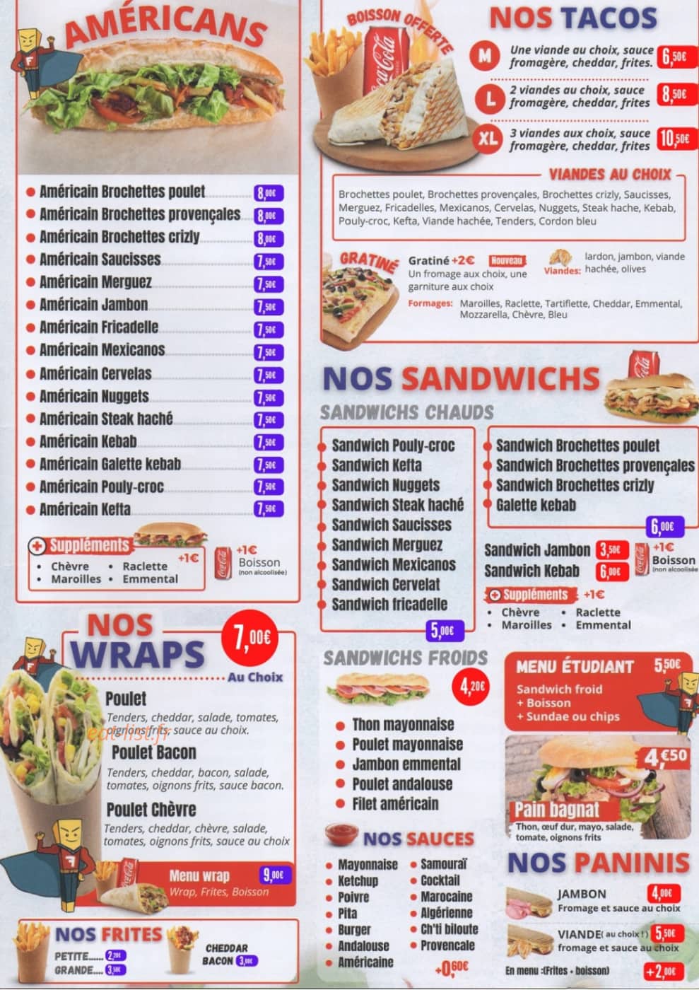 La Frite en Feu — carte page 3
