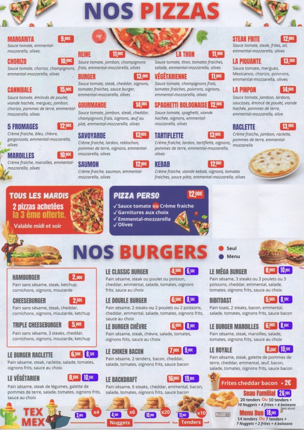 La Frite en Feu — carte page 2
