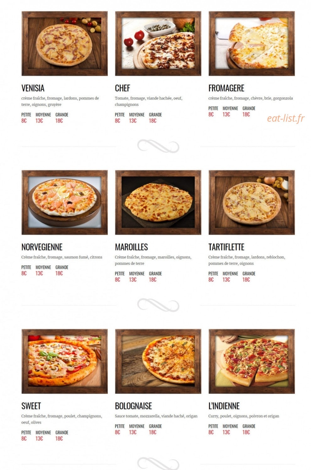 Le Comptoir A Pizza — carte page 5