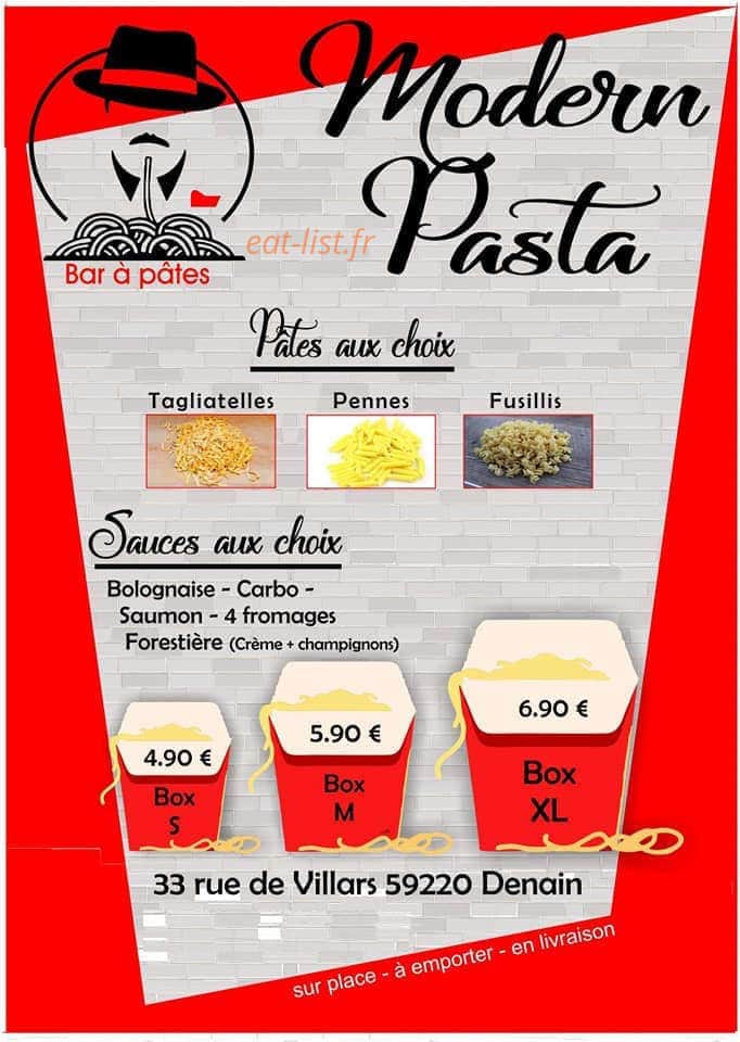 Modern pasta — carte page 1