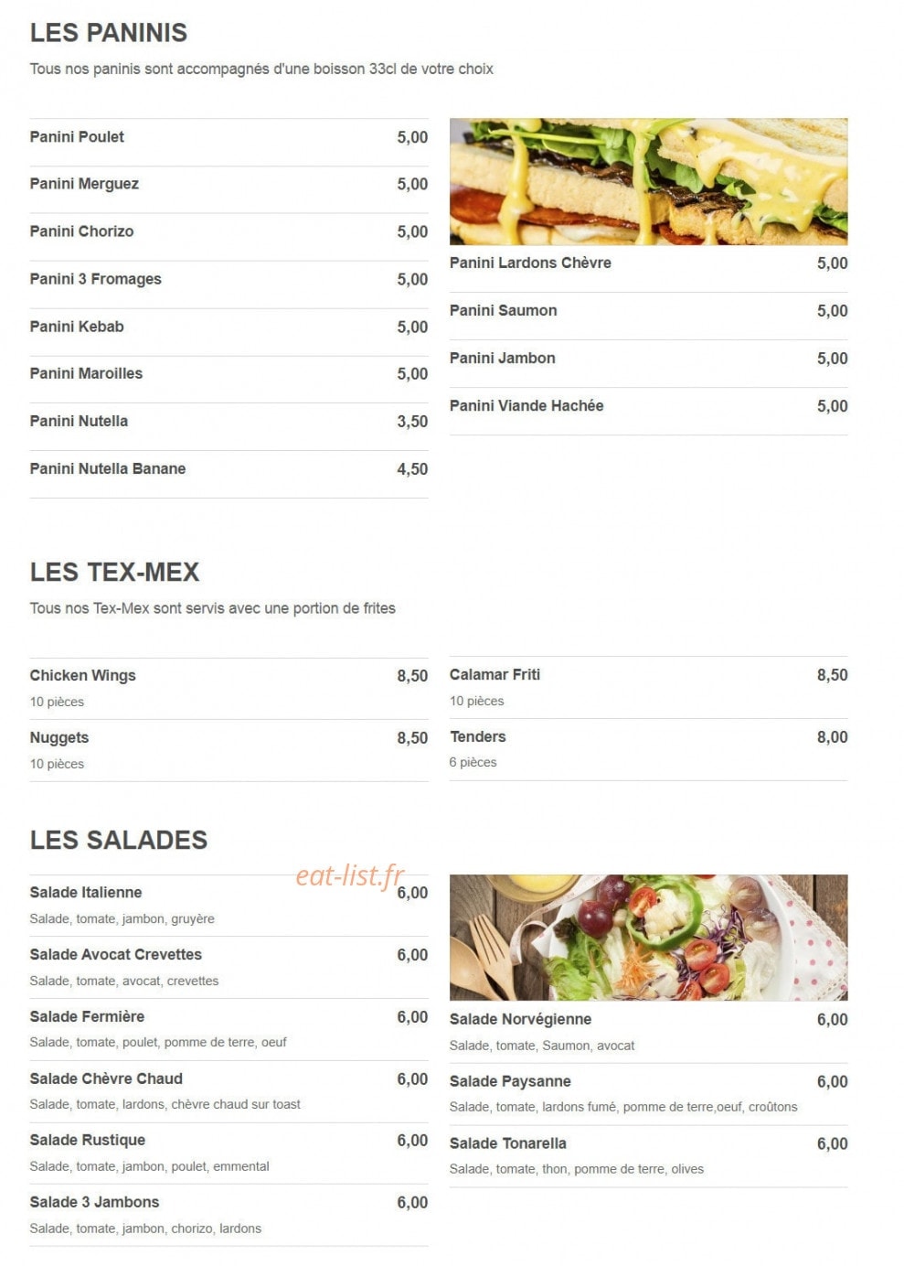 Subito Pizza — carte page 4