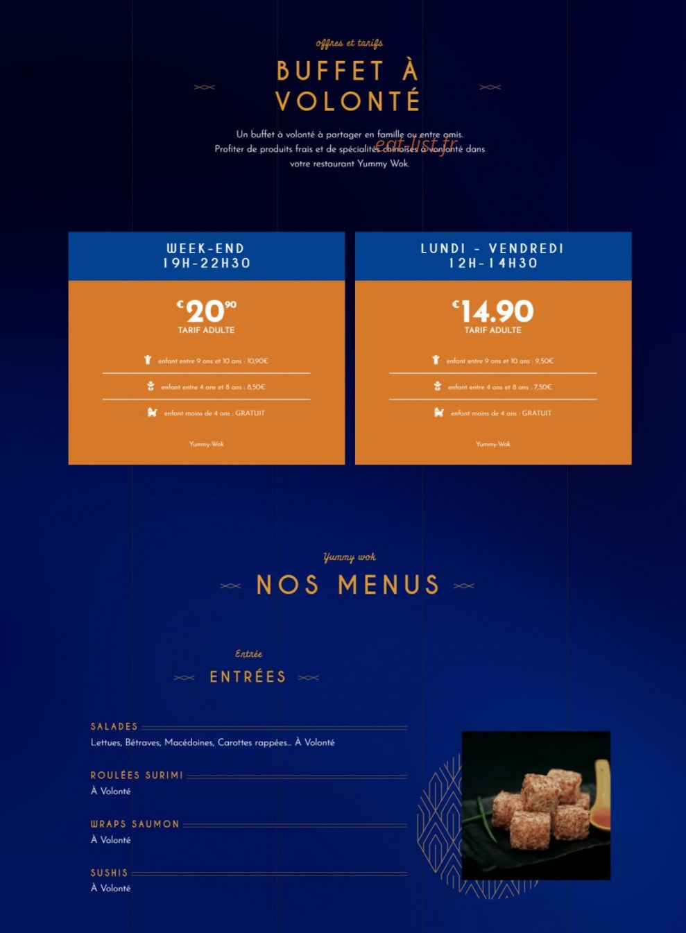 Yummy Wok — carte page 1