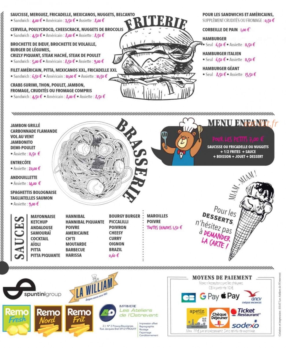 Val'n Frites — carte page 2