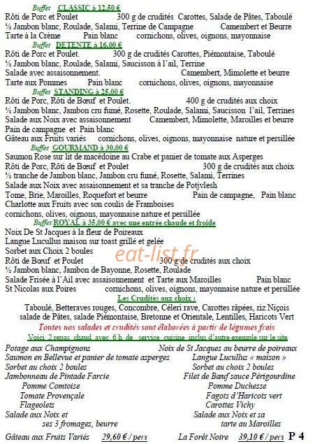 Le bon gourmet — carte page 4