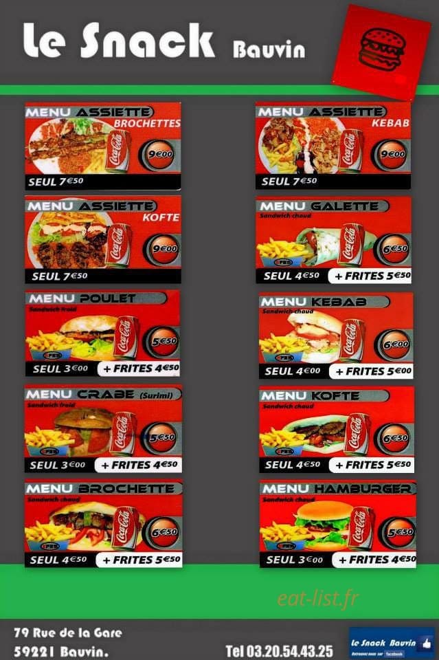 Le-Snack bauvin — carte page 3