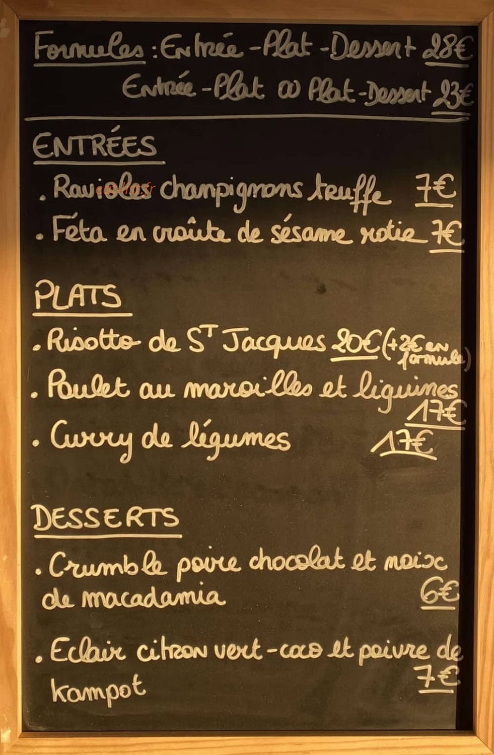 Café Mazette — carte page 1