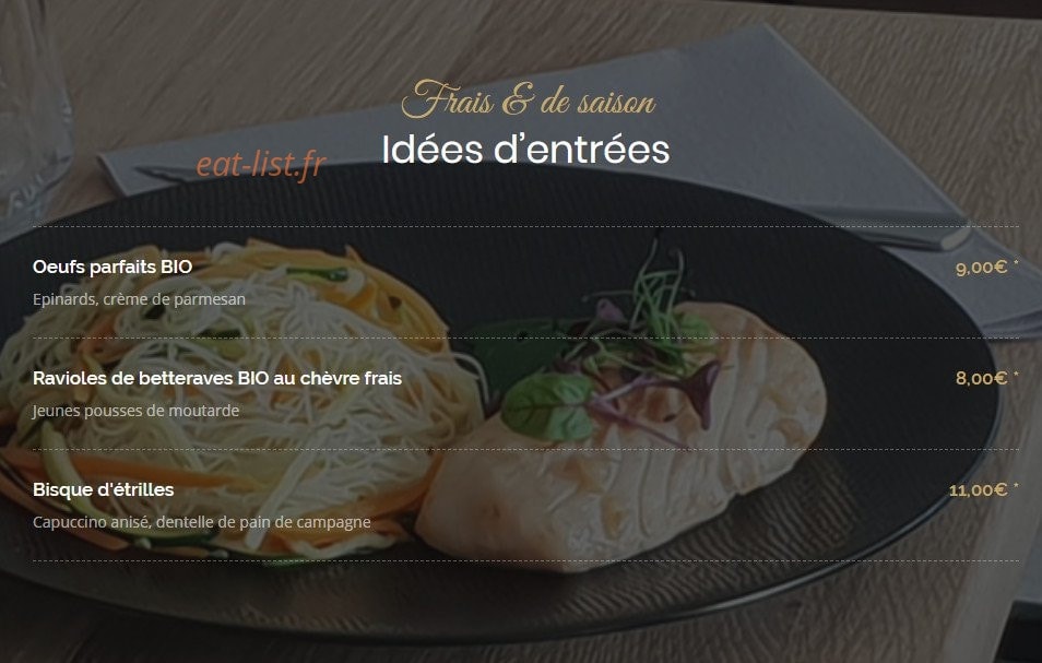 Au Gré des Sens — carte page 2