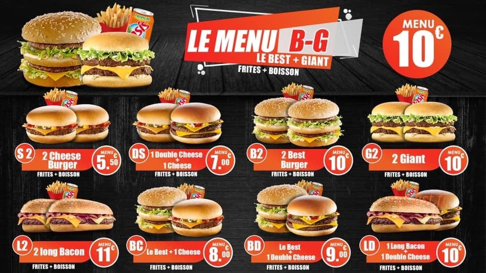 Best burger — carte page 1