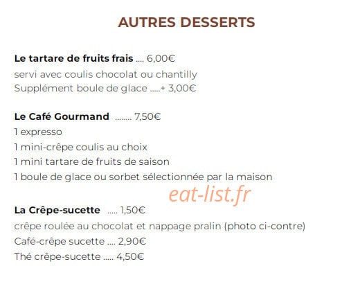Chez Suzanne — carte page 3
