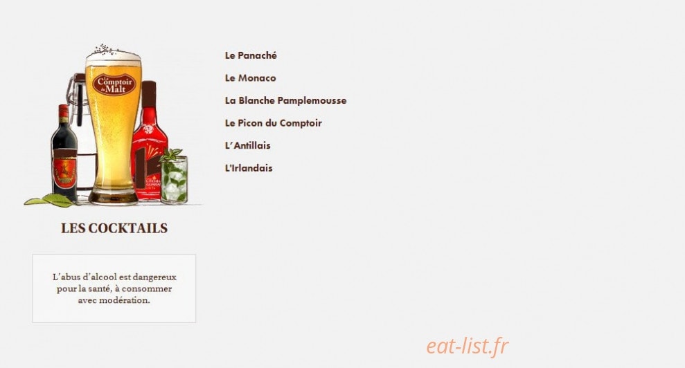 Le Comptoir du Malt — carte page 38