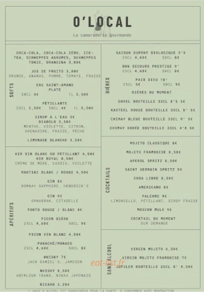 O'local — carte page 2