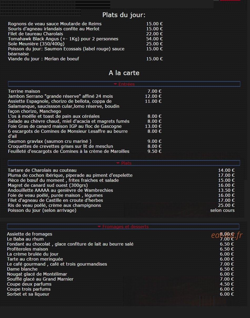 Chai Latour — carte page 1