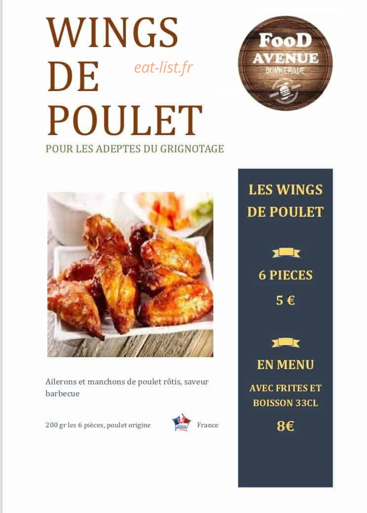 FooD AvenuE — carte page 1