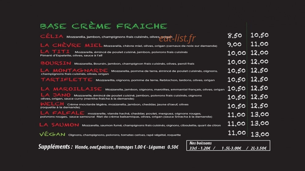 Pizza Mourette — carte page 2