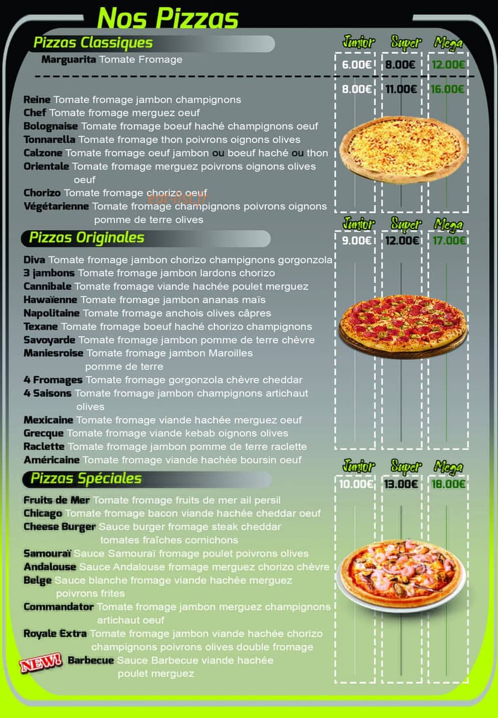 Pizza Pesto — carte page 2