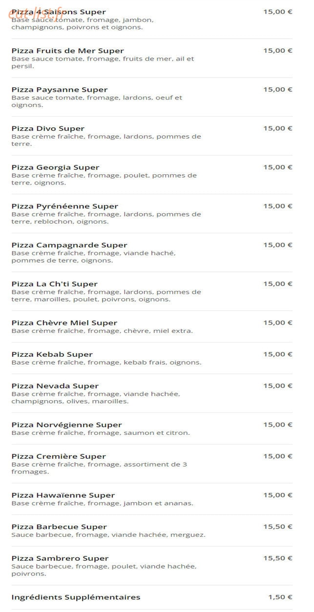 Pronto Pizza — carte page 8