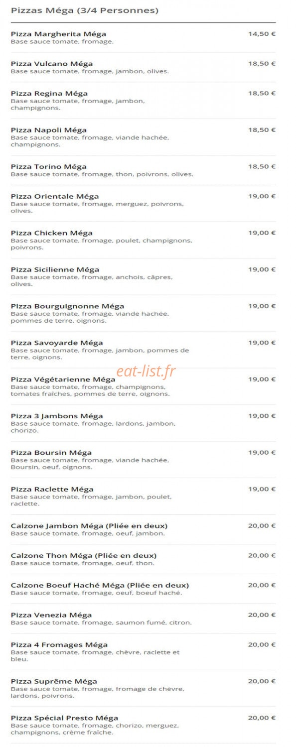 Pronto Pizza — carte page 9