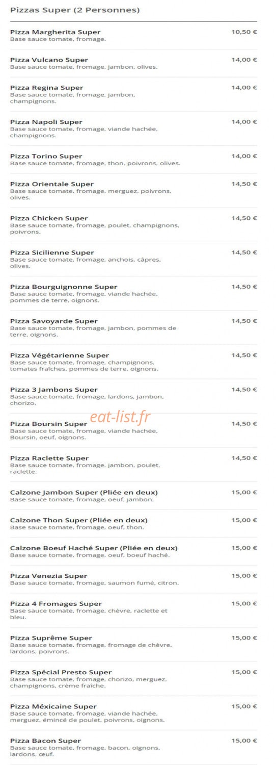 Pronto Pizza — carte page 7