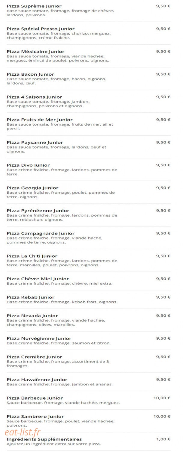 Pronto Pizza — carte page 6