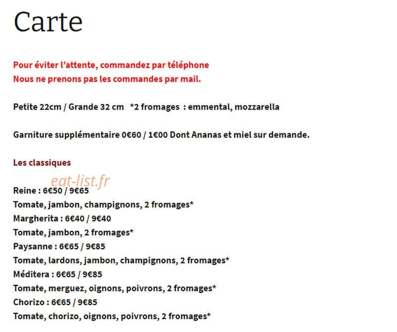 L'Baraque à frites et Pizzas — carte page 5
