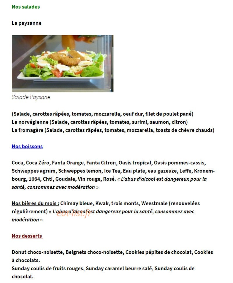 L'Baraque à frites et Pizzas — carte page 4