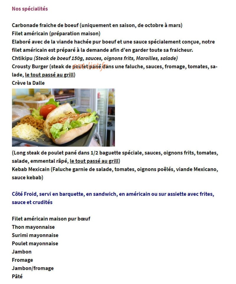 L'Baraque à frites et Pizzas — carte page 3
