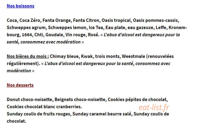 L'Baraque à frites et Pizzas — carte page 8