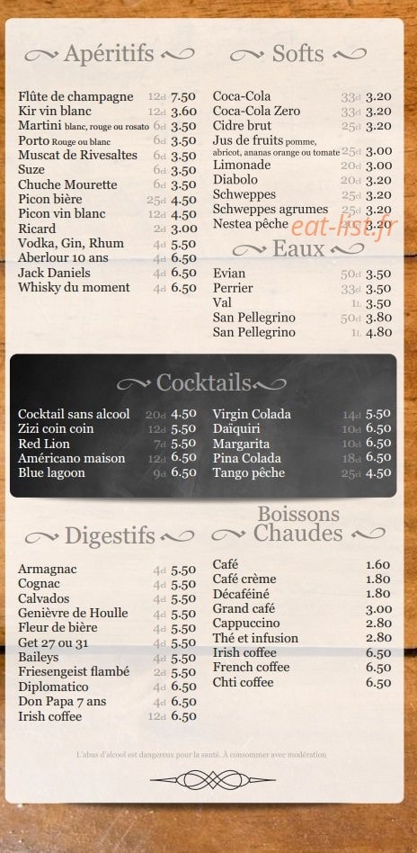 La Fleur de Houblon — carte page 4