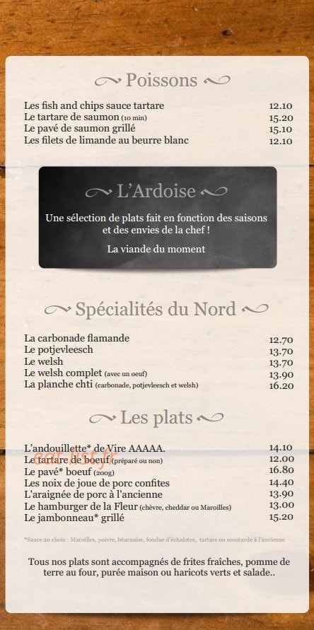 La Fleur de Houblon — carte page 2