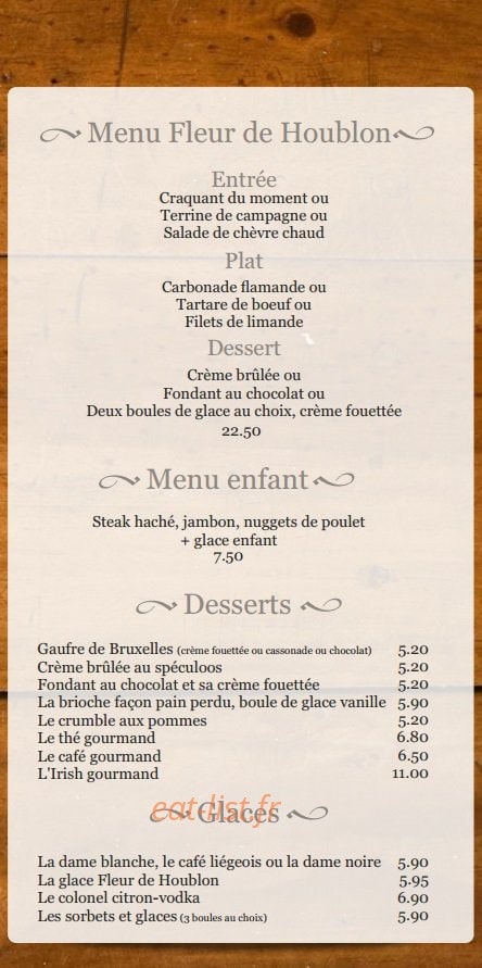 La Fleur de Houblon — carte page 3