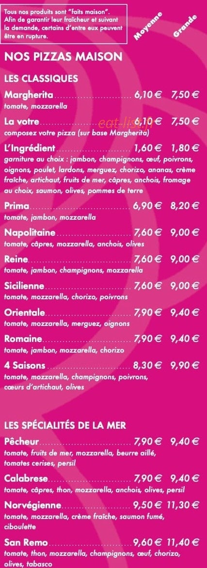 Le Rose Caffé — carte page 2