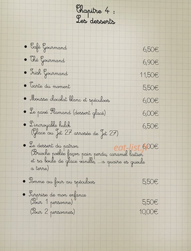 Chez Flavien — carte page 11