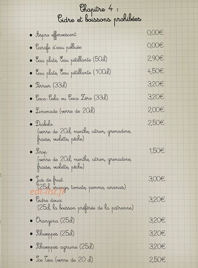 Chez Flavien — carte page 3