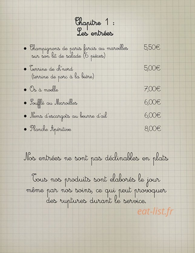 Chez Flavien — carte page 8