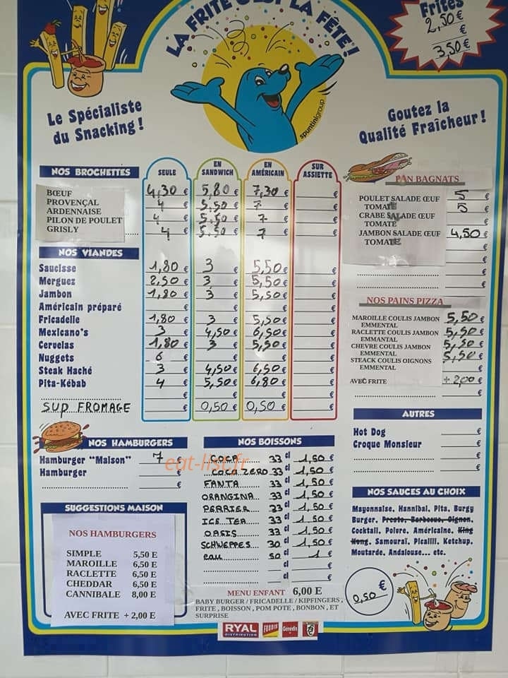 La frite fechinoise — carte page 1