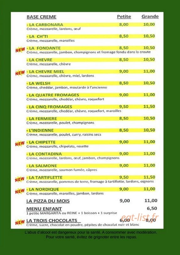 Pizzayoyo — carte page 2