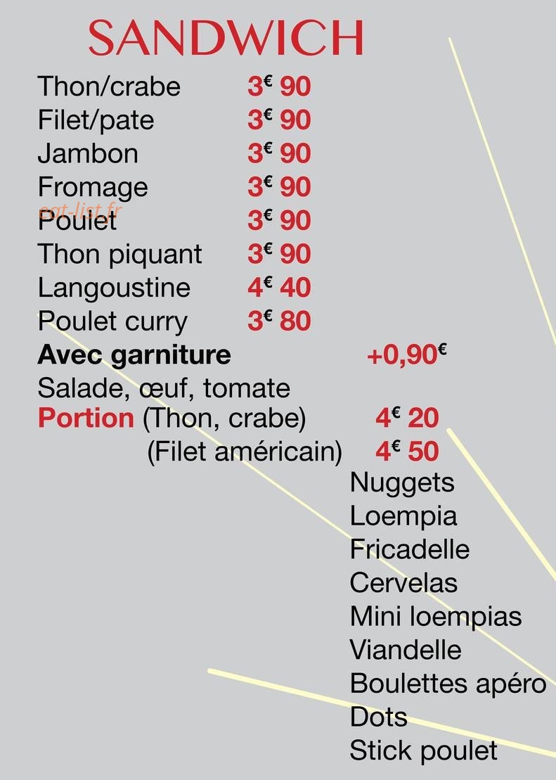 Friterie de la Rouge Porte — carte page 2