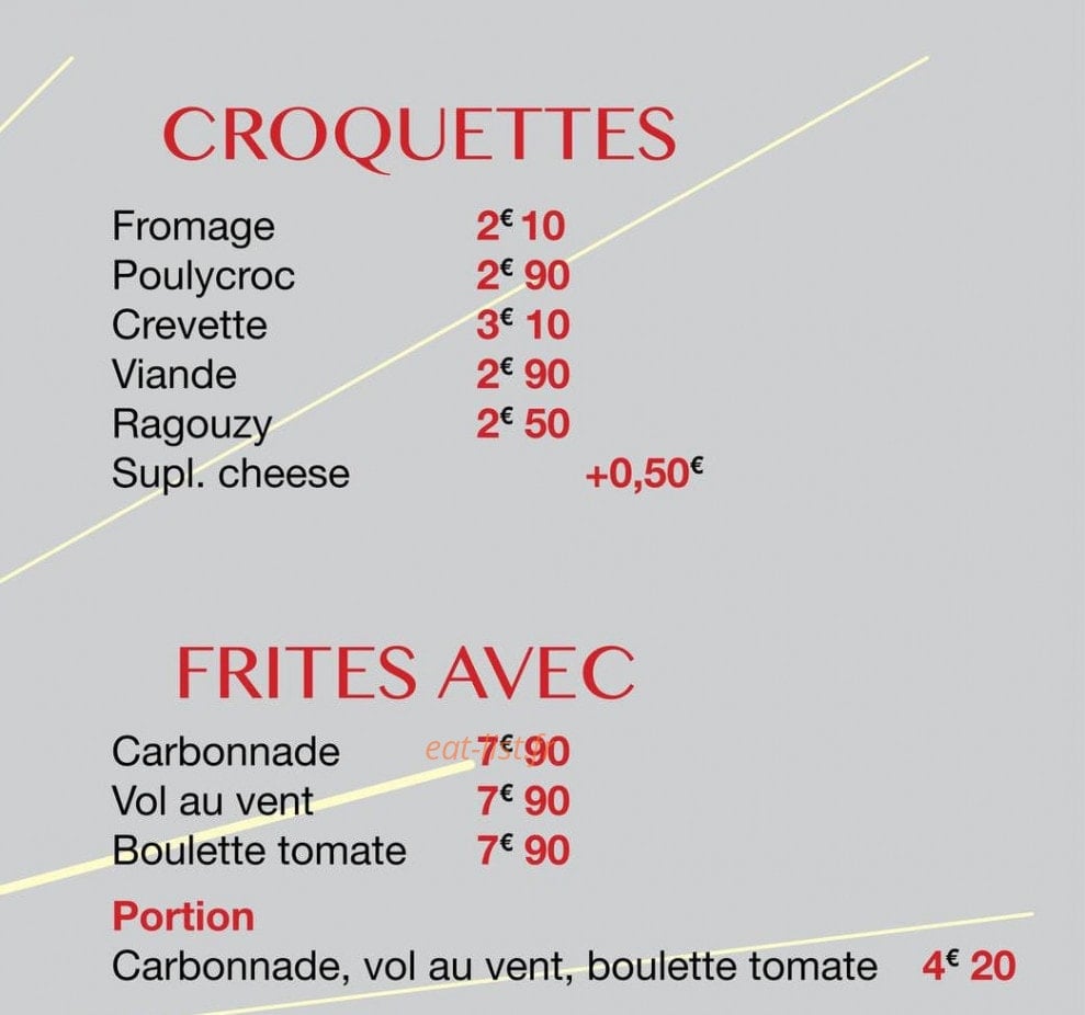 Friterie de la Rouge Porte — carte page 5