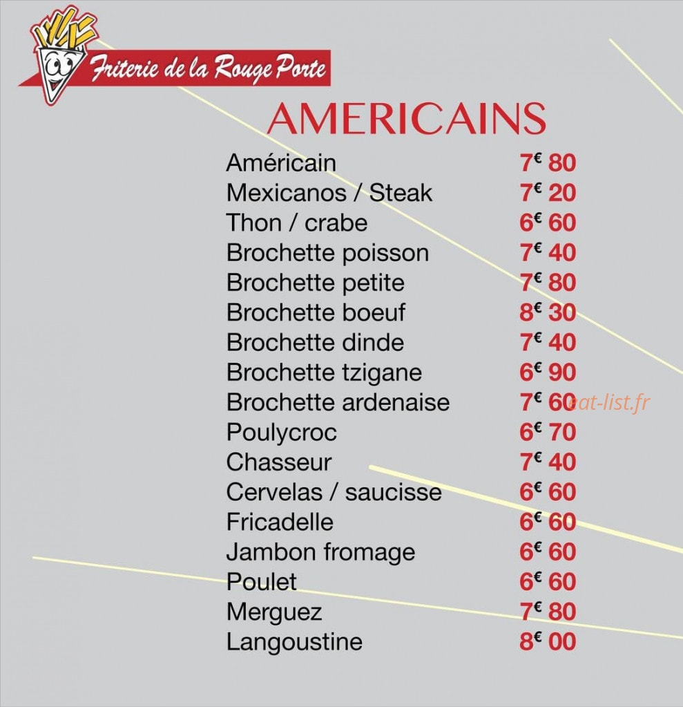 Friterie de la Rouge Porte — carte page 3